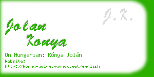jolan konya business card